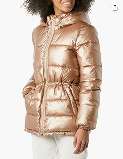 Women's Heavyweight Puffer Jacket with Drawstring Waist